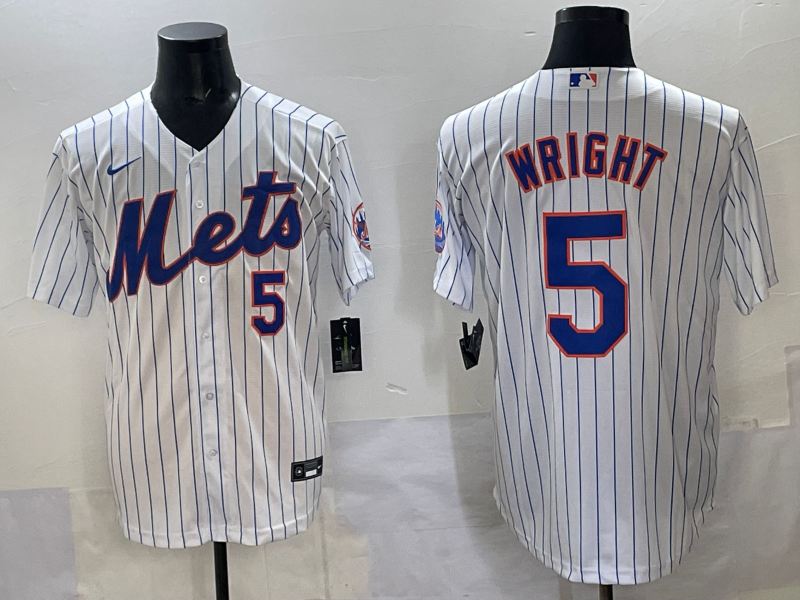 Men 2025 New York Mets #5 Wright white MLB Nike jersey style 3